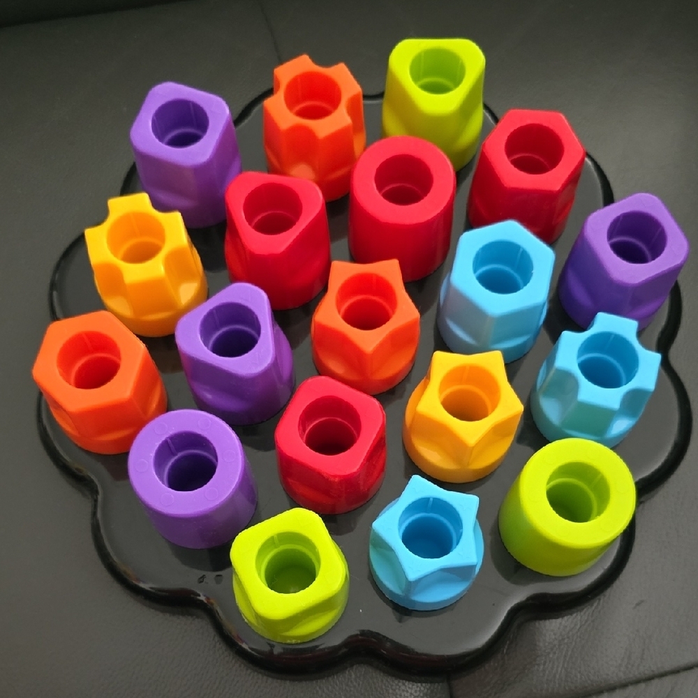 Multi-Coloured, Multi-Shaped Building Blocks Set of 19